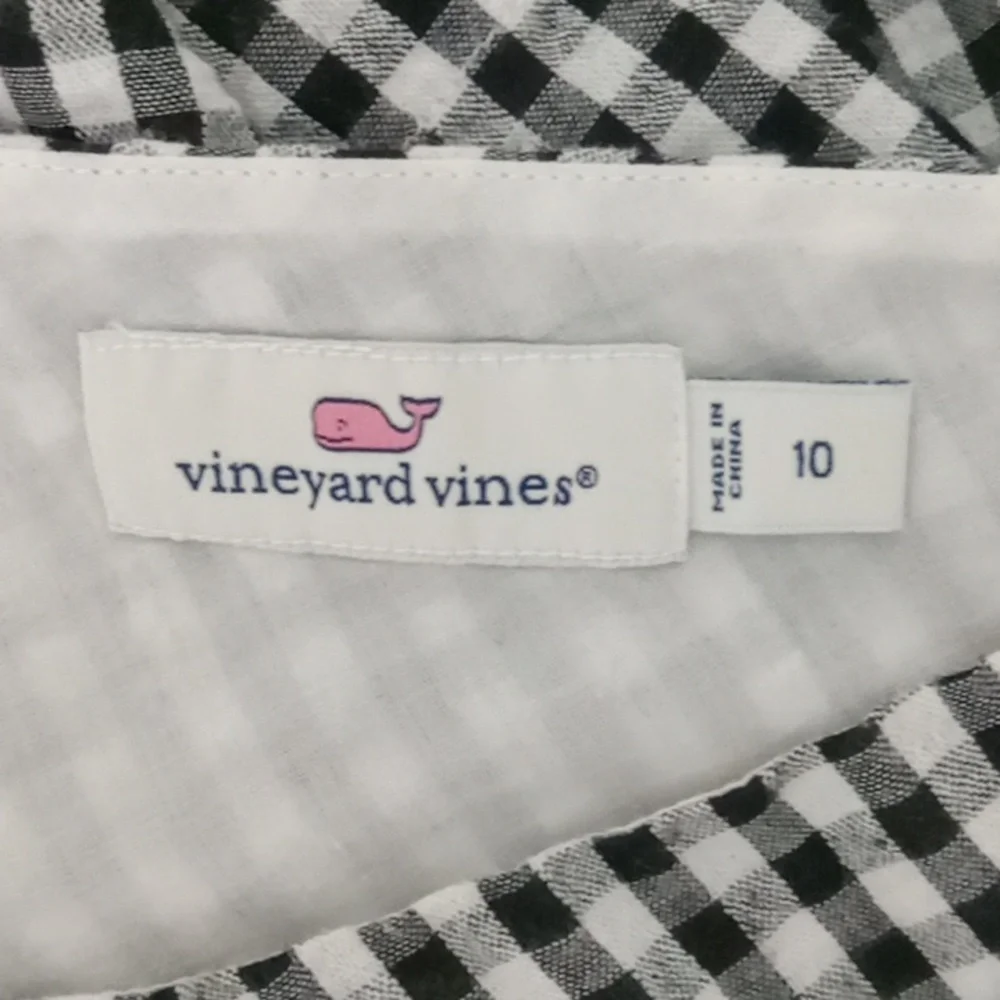Vineyard Vines Gingham Seersucker One Shoulder Dress Size 10